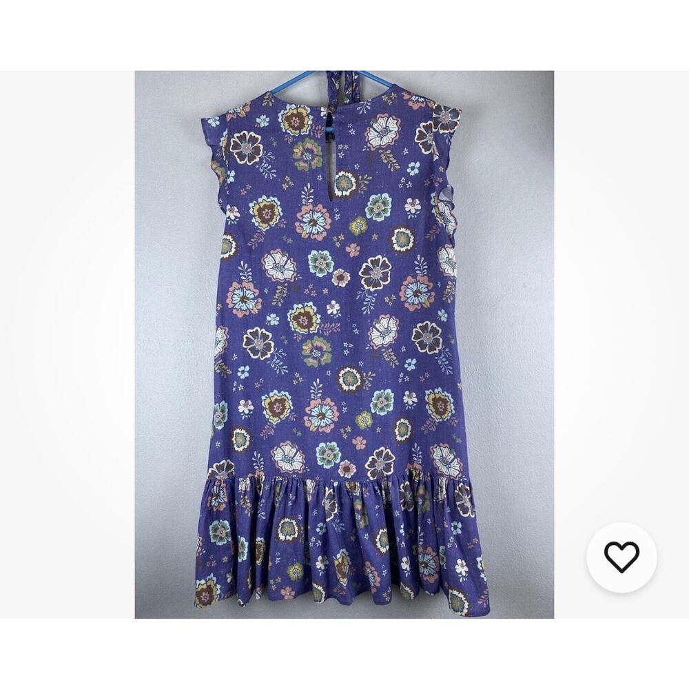 NWT Marine Layer Laney Dress Sz L, XL Martin Hibiscus Linen Bottom Ruffle - Picture 3 of 6